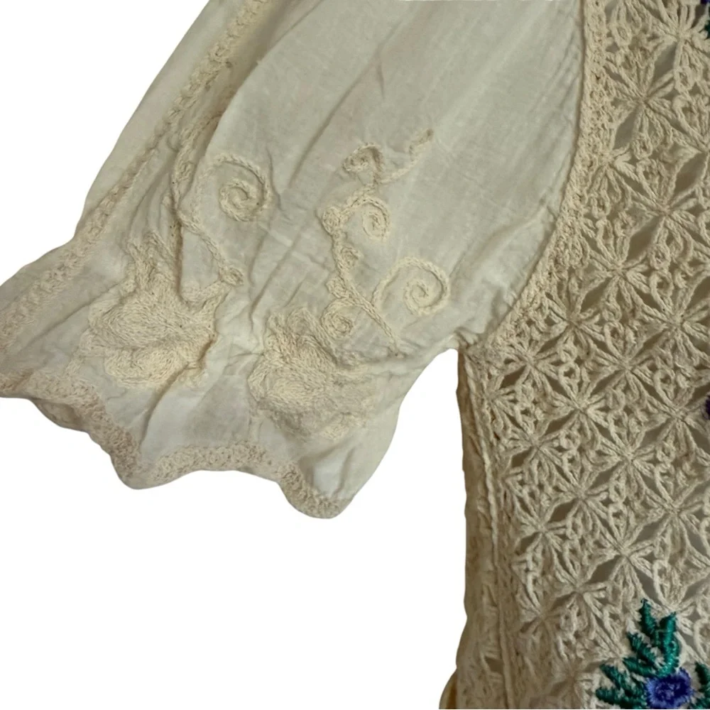 OAK + FORT CROCHET CARDIGAN WITH FLORAL DETAIL Size Small - Picture 7 of 11